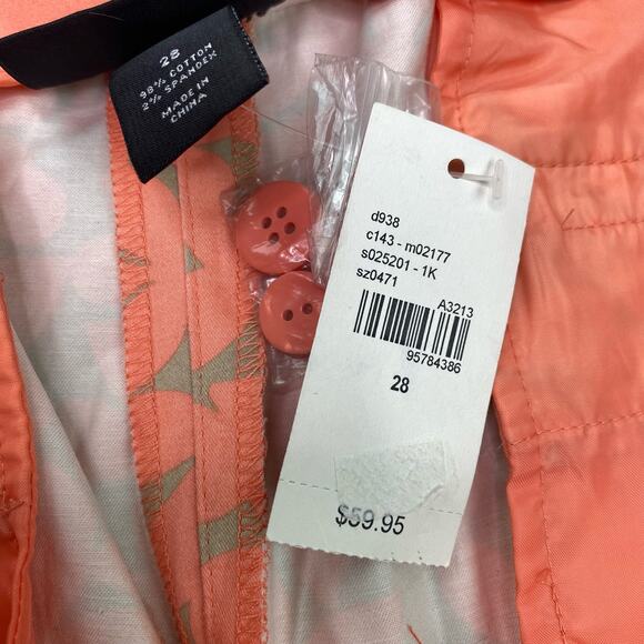 Lane Bryant Women's Floral Print Ankle Pants Size 28 Peach Beige Sateen NWT - Picture 7 of 16